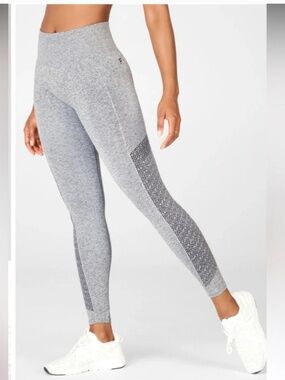 FABLETICS Sync High Waisted Perforated 7/8 Leggings Heather Gray XS